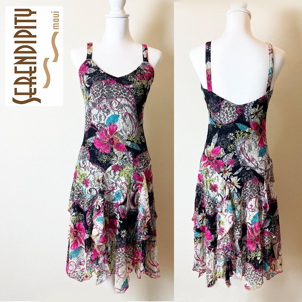 Serendipity Maui | Multicolor Sundress w/Matching Scarf | Rare Find | Size S EUC
